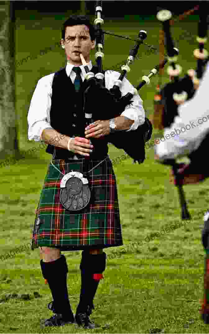 A Bagpipe Player In A Traditional Scottish Kilt Learning The Great Highland Bagpipes: Starting From The Basics