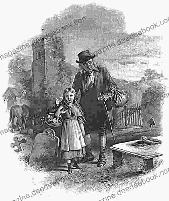 Illustration By Hablot Knight Browne Depicting Little Nell And Her Grandfather Embracing In A Moment Of Love And Comfort. The Old Curiosity Shop : With Original Illustrations