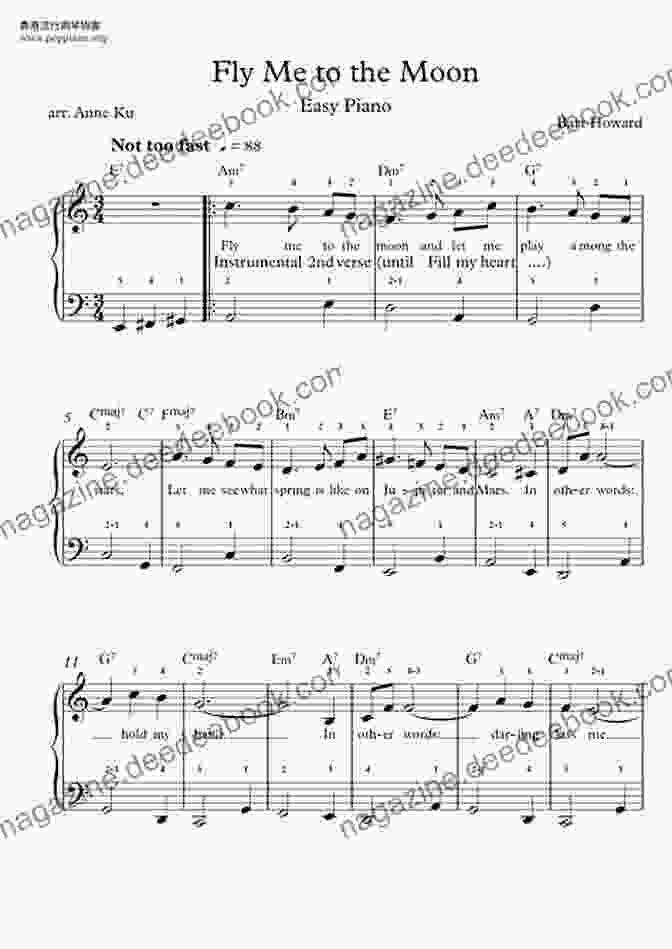 Sheet Music For 'Fly Me To The Moon' 20 Easy Piano Sheet Music For Beginners: 20 Easy And Simplified Sheet Music For Beginners Kids And Adults Sort By Difficulty