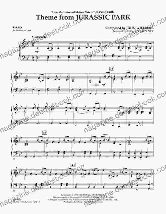 Sheet Music For 'Jurassic Park Theme' 20 Easy Piano Sheet Music For Beginners: 20 Easy And Simplified Sheet Music For Beginners Kids And Adults Sort By Difficulty