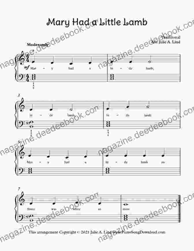 Sheet Music For 'Mary Had A Little Lamb' 20 Easy Piano Sheet Music For Beginners: 20 Easy And Simplified Sheet Music For Beginners Kids And Adults Sort By Difficulty